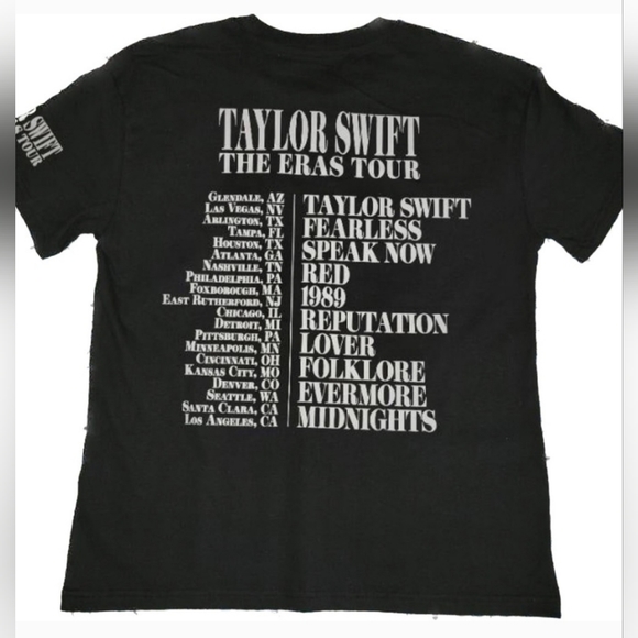 NWT Taylor Swift Eras Tour Black Tshirt (size L) - Picture 3 of 4